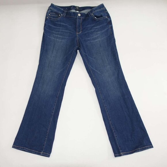 Lane Bryant Women's Genius Fit Slim Boot Cut Jeans Size 18 Blue Mid Rise Stretch - Picture 1 of 7
